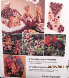 7773 MCCALLS GINGERBREAD DOLLS & HOUSE, ORNAMENTS,  POINSETTIA, STOCKINGS PATTERN